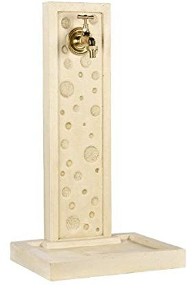 GRANDON Fontaine Murale Bubble, 70 cm de Hauteur, Ton Pierre, Pierre reconstituée