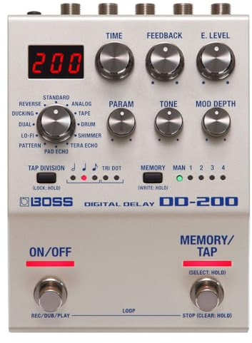 BOSS DD-200 Digital Delay Pedal, Fast, Easy Operation with Hands-On Controls