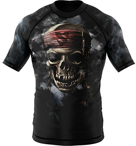SMMASH Pirates of MMA Rashguard Niño Manga Corta, Camisetas para MMA, Artes Marciales, Deportivo Niño Camiseta, Krav Maga, K1, Karate, Material Transpirable y Antibacteriano, (S)