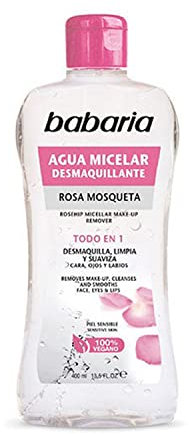 Babaria - Desmaquillante Ojos y Labios Con Rosa Mosqueta, Waterproof 100ml, Desmaquilla y Calma La Piel, Elimina El Maquillaje Resistente y La Máscara de Pestañas, Todo Tipo De Pieles