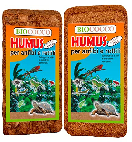 Biococco Humus, Substrato per Terrari, Confezione Bundle - Formato FINE e Mulch