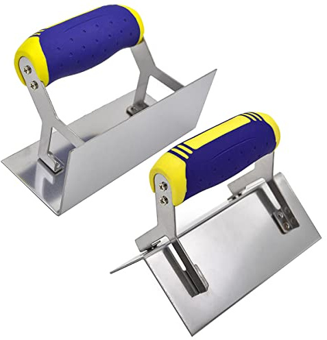 Concrete Tools Set Stainless Steel Corner Trowel 2 PC (Inside & Outside) Drywall Corner Knife Set Plastering Bricklaying Finishing Kit