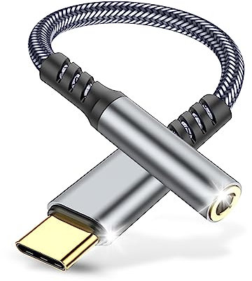Adattatore USB C Jack 3.5 mm per Cuffie, Adattatore Lightning Jack Cuffie, Adattatore Audio USB C a Cavo Dongle Aux per Samsung Galaxy S22 S21 S20, Huawei, Xiaomi