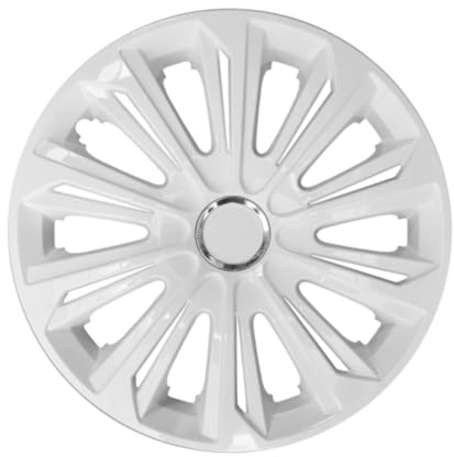 Luckyberg Radkappen 16 Zoll Strong | Radzierblenden 4er-Set für die meisten Automarken und Stahlfelgen, Zierkappen in vielen Farben. Felgenabdeckung für Autofelgen. (16 - Weiss LACKIERT)