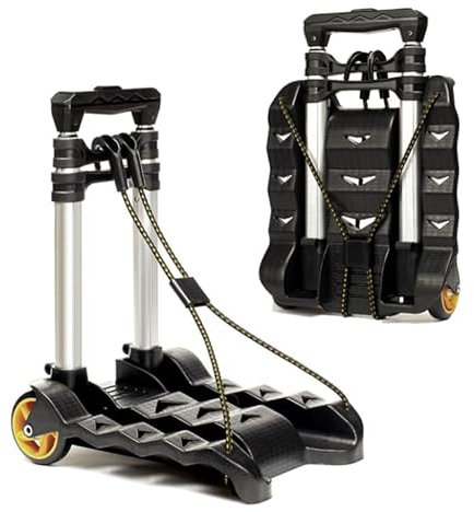 Mini Sackkarre Klappbar Trolly Dolly Faltbarer Trolley Handkarre Gepäckabfertigung Mit Rädern Utility Tragbar Leicht für Gepäck, Reisen, Auto, Einkaufen, Umzug und Büro