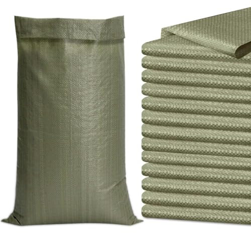 HOOPOE 15 Pezzi Sacchi Giardinaggio,Sacchi per Macerie,Sacchi Sabbia Antiallagamento 70x113 cm,Sacchi Antiallagamento,Sacchi di Sabbia Antiallagamento,Sacco da Giardino,Sacchi di Ghiaia per Giardino