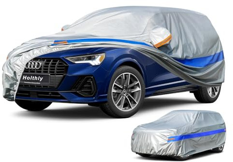 Telo Copriauto da Esterno, Holthly 10 Strati Telo Copri Auto Felpato 100% Impermeabile, Copertura Auto Adatta per Suv 4x4 Renault Duster Kadjar Austral, Peugeot 3008,Audi Q3, BMW X1 etc.YM+