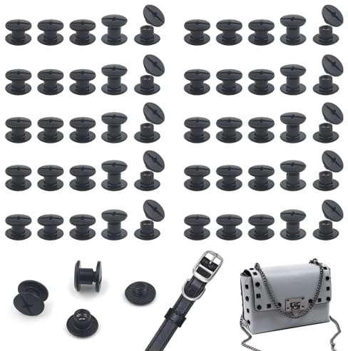 JJWNMLL 100Pcs Chicago Screw Posts M5*4mm,Rivet Binding Screws Matte Black