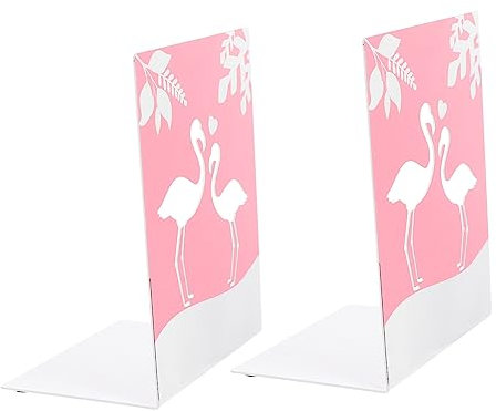 Flamingo Rosa 2 Stück, Buchstützen Eisen, für Büro