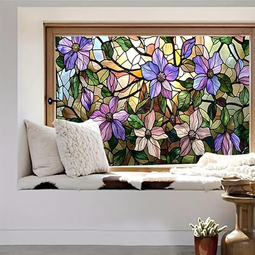 Milchglasfolie Lila Smaragdgrün Fensterfolie Blickdicht Fenster Sichtschutzfolie Milchglasfolie Selbstklebend Fenster Milchglasfolie Fenster Sichtschutzfolie Fenster Bad45x100cm/3 Pcs