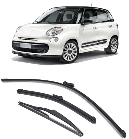 WODHMIEY Set Tergicristalli, Sostituzione Spazzole Tergicristallo,Spazzole Tergicristallo Anteriori e Posteriore Set 3,Tergicristalli per 500 500C 500L Dal 2009 Al 2023
