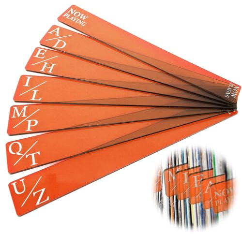 7pcs Séparateurs de Disques Vinyles, Séparateurs de Disques A-Z Séparateurs de Disques Vinyles Séparateurs Organisateur de Disques Vinyles Séparateurs Album pour Disques Vinyles (Orange)