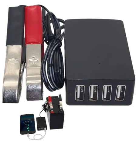 Estación de carga de coche para múltiples dispositivos, inversor de corriente para coche,Convertidor reductor de cargador de coche de 12 V a 24 V | Cargador de motocicleta, cargador de coche USB, esta