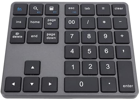 PUSOKEI Tastierino Numerico Bluetooth, Tastierino Numerico Wireless 2.4G con Ricevitore, Tastiera Numerica per contabilità Finanziaria a 35 Tasti, Tastierino Numerico Ricaricabile per PC
