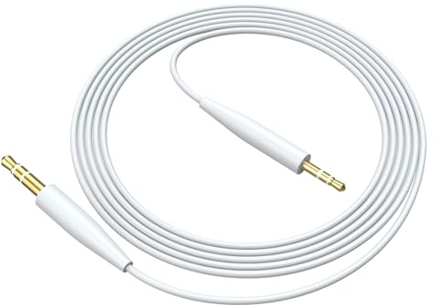 Gneinour 3.5mm to 2.5mm Audio Cable Compatible with Bose 700 QuietComfort QC45 QC35II QC35 QC25 SoundTrue Soundlink On-Ear Headphones (No Mic) (White)