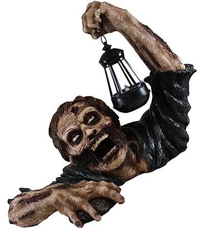 Mipcase Unique Creepy Garden Decoration Resin Zombie Lantern Halloween Outdoor Light