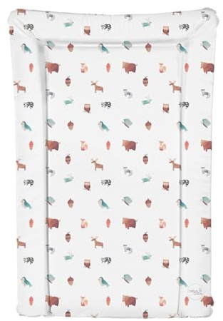 Deluxe Unisex Baby Waterproof Changing Mat with Raised Edges 46x73cm - Colourful Animals (Woodland Animals)