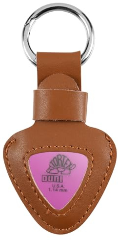 TXEsign Guitar Pick Holder, Pick Storage Bag Carrying Case with Carabiner, Hold 5 Picks for Gigs and Practice(Brown)