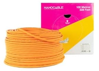 Cable de Red - Bobina de 100 m, Tipo cat7, sftp, awg23, lszh, Color Naranja, Ideal para Conexiones de Alta Velocidad y Baja interferencia.*