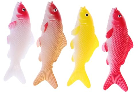 CAXUSD 4pcs Realistic Koi Fish Figurines Durable Plastic Floating Aquarium Decor for Ponds Fountains and Birdbaths Vibrant Colors Feng Shui Symbol for Prosperity