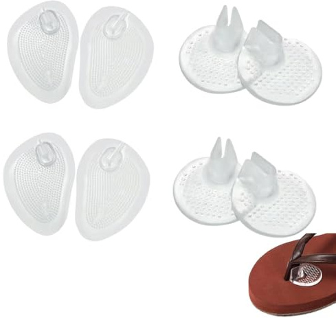 WUSJCOF 4 Paare Zehenschutz Kissen Zehentrenner Pads Silikon Toe Protector Für Flip Flops und Sandalen Anti-Rutsch-Schuhkissen Zum Schutz vor Schmerzen und Blasen (Klar)