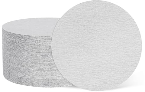 sourcing map 50 Pcs 6 Inch Sanding Disc 120 Grit White Aluminum Oxide | Hook and Loop Sandpaper Random Orbital Sander Pads for Woodworking Automotive Metal Polishing