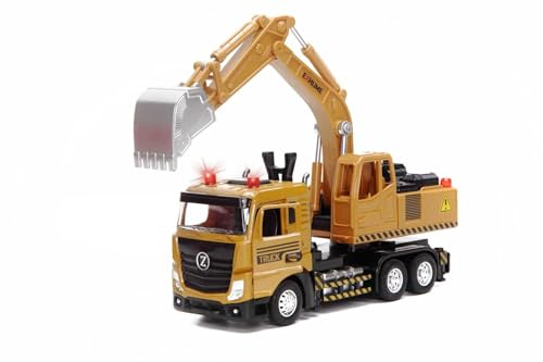 funnykid Spielzeug-Baufahrzeug -halbmetallisches Modell füir Kinder ab 4 Jahren, idealesWeihnachtsgeschenk für Jungen 4 5 6 7 8 9 Jahre, geeignet für drinnen & drauBen，Braun