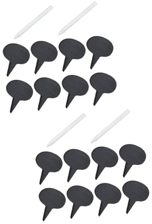 STOBAZA 2 Juegos Etiquetas de Pizarra Reutilizables para Queso y Postres con Marcadores de Piedra Deslizante Accesorios para Tabla de Charcutería Fáciles de Limpiar y Reutilizar Fiestas