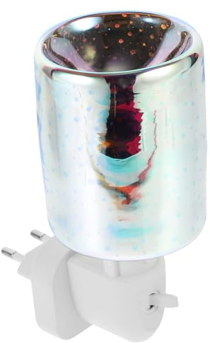Gatuida 1pezzi Scaldacandele Elettrico Vetro Dazzle Color Senza Fumo Bruciatore di Cera Lampadina Scaldafragranze Elettrico Spina UK per Casa Contemporanea Ufficio Spa