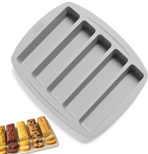 AKENZ - Molde de 5 pasteles largos de silicona mini aperitivo - compatible con pastel Factory