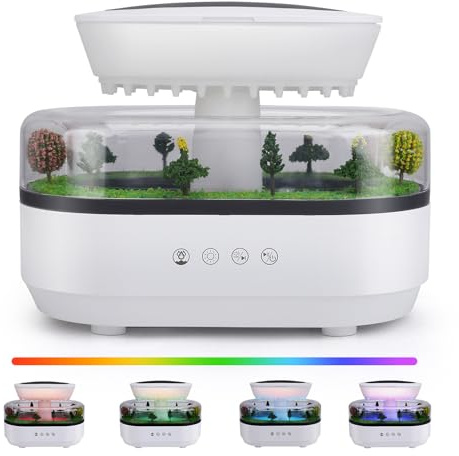 Raindrop Humidifier Diffuser, 250ml Bedroom Raindrop Humidifiers, Raindrop Aromatherapy Oil Diffuser With 7 Color Changing Lights For Yoga Home Indoor