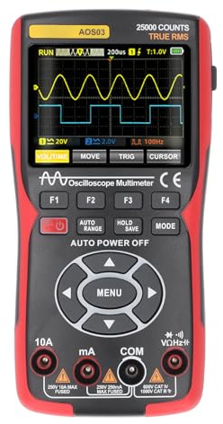 NDNCZDHC 3 in 1 Handheld Oscilloscope Multimeter, 2 Channel 50mhz Bandwidth 280msa/S Sampling Rate 25000 Counts Portable Oscilloscope