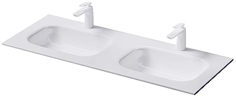 Mai & Mai Lavabo encastrable en fonte minérale - 120 x 48 x 14 cm - Blanc