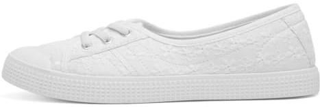Lilley Womens White Floral Slip On Canvas Shoe