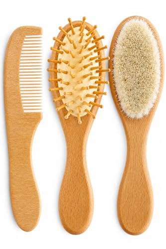 3-teiliges Babybürsten-Set mit weichen Borsten für Neugeborene