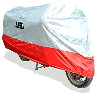 AHL Motocicletta Telo Coprimoto Impermeabile Antipolvere Anti UV Traspirante per Esterni Durante Tutto l'anno (Rosso L)