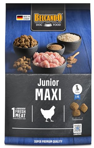 BELCANDO Junior Maxi [4 kg] Hundefutter | Trockenfutter für Junghunde großer Rassen | Alleinfuttermittel für Junghunde ab 4 Monaten