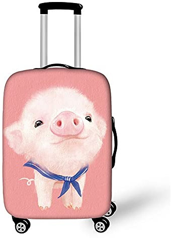 Morbuy Elastisch Kofferhülle Kofferschutzhülle Anti-Kratzer Staubdicht Kofferüberzug Luggage Protector Cover Kofferbezug Reisekofferabdeckung (Süßes Schwein,L)