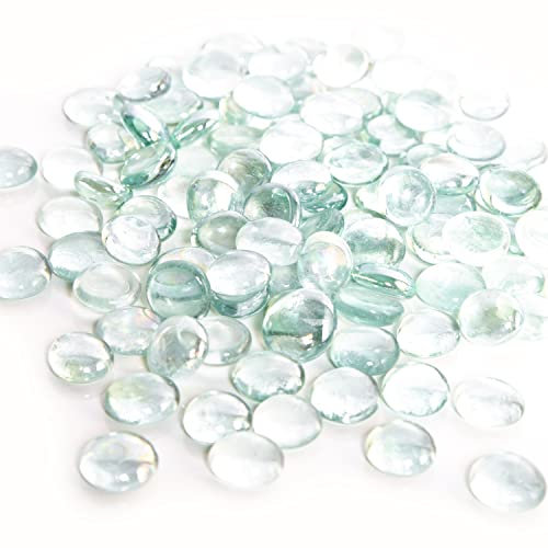 Logbuch-Verlag transparente Glasnuggets Set durchsichtige Glassteine flach rund ca. 2 cm Streudeko Tischdeko Dekosteine