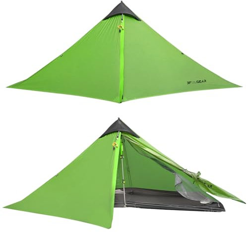 RDYMONKEY UL Gear Lanshan 1 Zelt 1 Person Ultraleicht Zelt Wasserdichtes Professionelles Wanderzelt für 1 Person Camping Doppelschicht (3 Jahreszeiten,1 Person-grün)