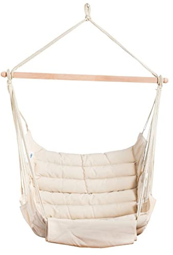 MacaMex SoftChair Creme Hängesessel Olefin gepolstert wetterfest Uni Natur weiß