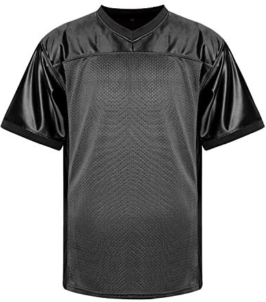 MESOSPERO Herren Fußballtrikot Blank Football Practice Jersey für athletisches Training und tägliche Freizeit, Schwarz, Klein