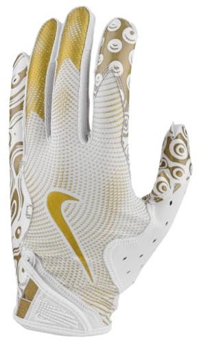 Nike Vapor Jet 8.0 American-Football-Handschuhe Weiß | Met Gold | Met Gold Medium