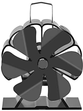 BaoFufc Aluminium-Ofenventilator mit 6 Wärmebetrieben, für Holzverbrennung und Zirkulierung, warme, niedrige Temperatur-Start-Holzofenventilator, wärmebetrieben, schwarzer Ventilator