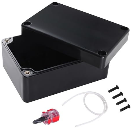SUKITMISO Wasserdichte elektronische Abzweigdose, 158 x 90 x 60 mm, Elektronik Anschlussdose IP65, ABS-Kunststoff, Projekt Box Elektronische mit Schraubendreher, (Schwarz, 158x90x60mm)