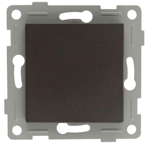 Tapa ciega empotrable de grafito, diseño moderno y elegante, ideal para instalaciones eléctricas y acabados en interiores.