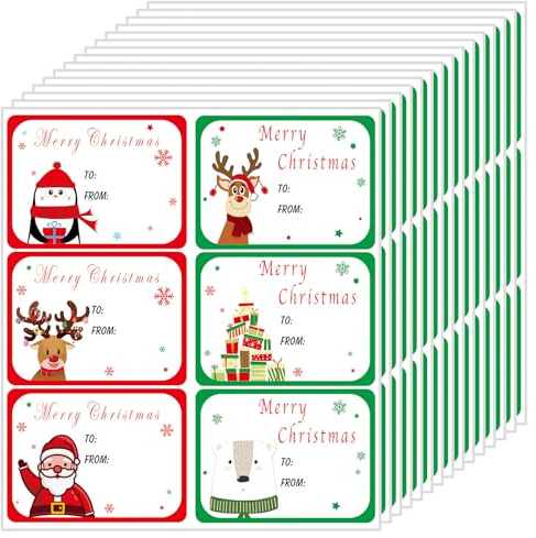 90 pcs Christmas Tags Stickers Christmas Name Stickers Premium Self Adhesive Gift Tag Stickers Merry Christmas Sticky Labels Christmas tag Envelope Decoration