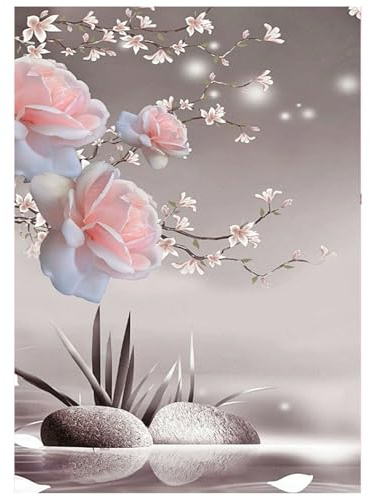 SHEGZHUC Diamond Painting Fiori Orchidee 30 x 40 cm Diamond Painting Immagini per adulti Orchidee Diamond Painting Fiore di loto Zen Diamond Painting Art Ricamo punto croce Immagini Regalo Decorazione