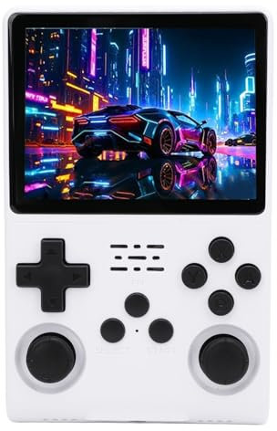 Retro-Handheld-Spielekonsole, für Einzelspieler-Spiele, Tragbare Video-Gaming-Konsole, 3,5-Zoll-IPS-Bildschirm mit 640 X 480 Pixeln, 30.000 Spiele, Integrierter 45-Emulator (White)