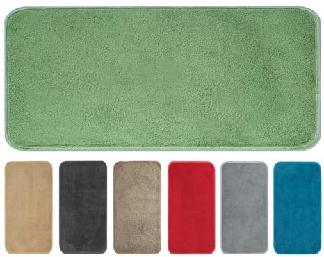 OLIVO.shop TEKNOS Tappeto magico assorbi acqua, Zerbino asciugapassi per interno, Tappeto ingresso casa, varie misure e colori (SALVIA, 25x70 cm)